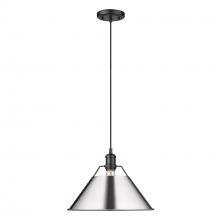  3306-L BLK-CH - Orwell BLK Large Pendant - 14" in Matte Black with Chrome shade